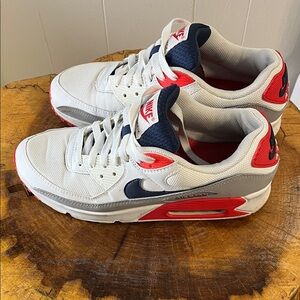 Nike White and Red Air Max Sneakers